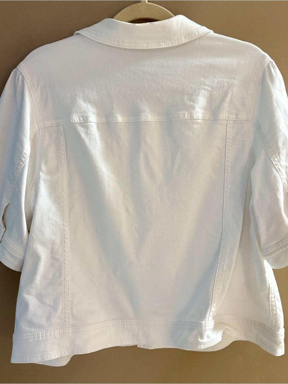 Talbots 2X White Short-Sleeve Denim Jacket - Picture 5 of 5